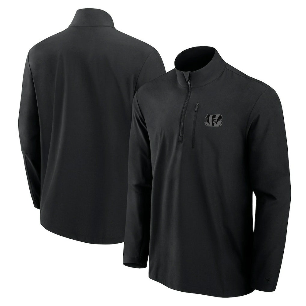 Cincinnati Bengals Front Office Micro Tonal Quarter-Zip Pullover - Black sale