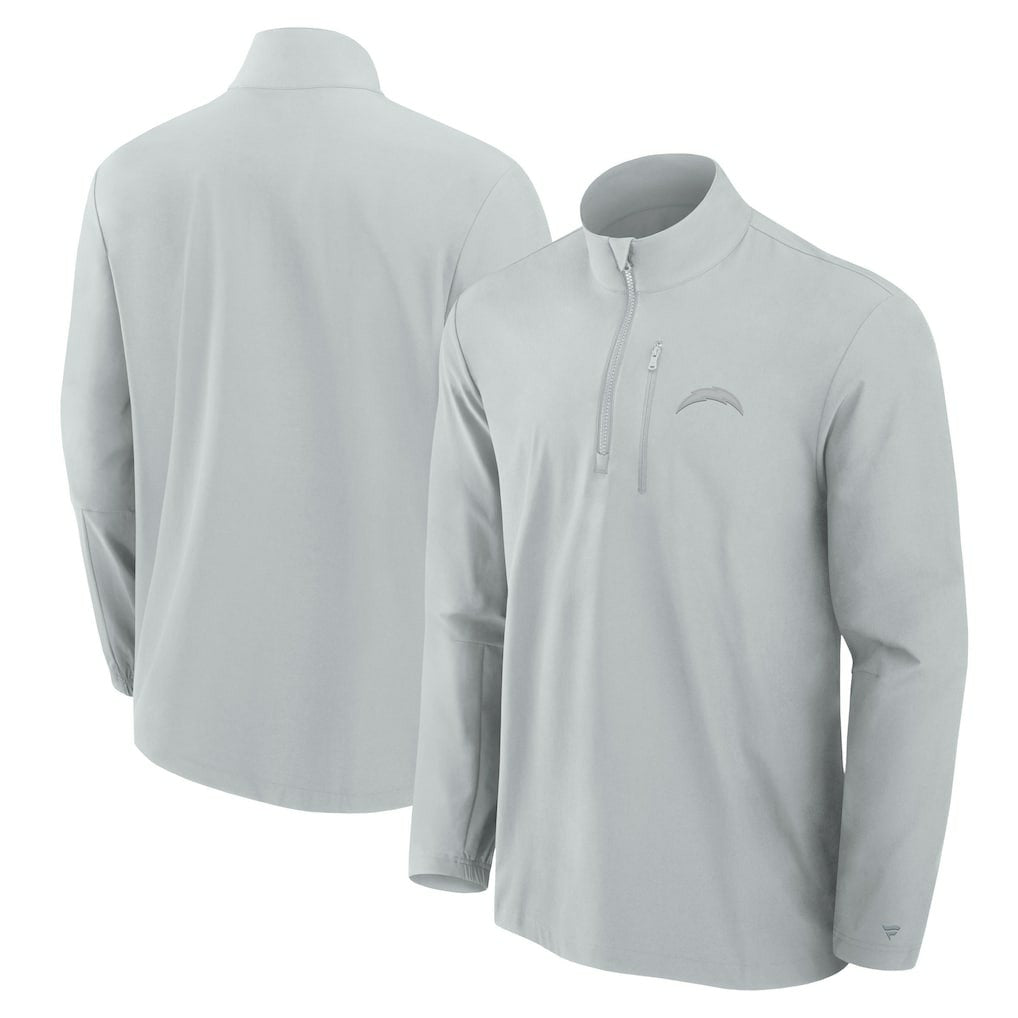 Los Angeles Chargers Front Office Micro Tonal Quarter-Zip Pullover - Gray discount