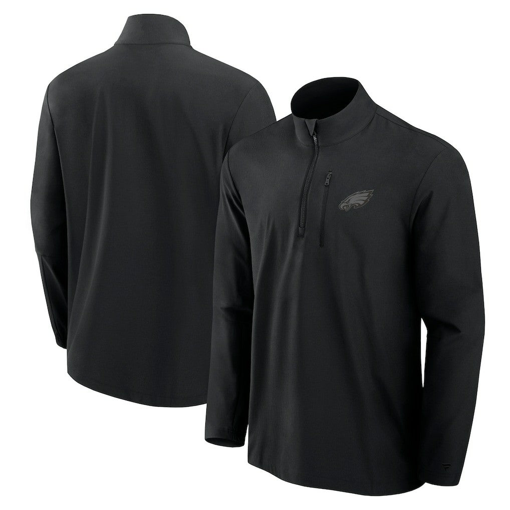 Philadelphia Eagles Front Office Micro Tonal Quarter-Zip Pullover - Black on sale