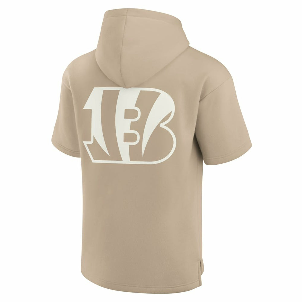 Cincinnati Bengals Unisex Elements Super Soft Fleece Short Sleeve Pullover Hoodie - Khaki on sale