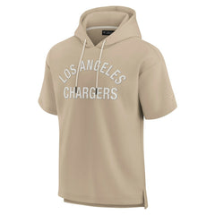 Los Angeles Chargers Unisex Elements Super Soft Fleece Short Sleeve Pullover Hoodie - Khaki on sale