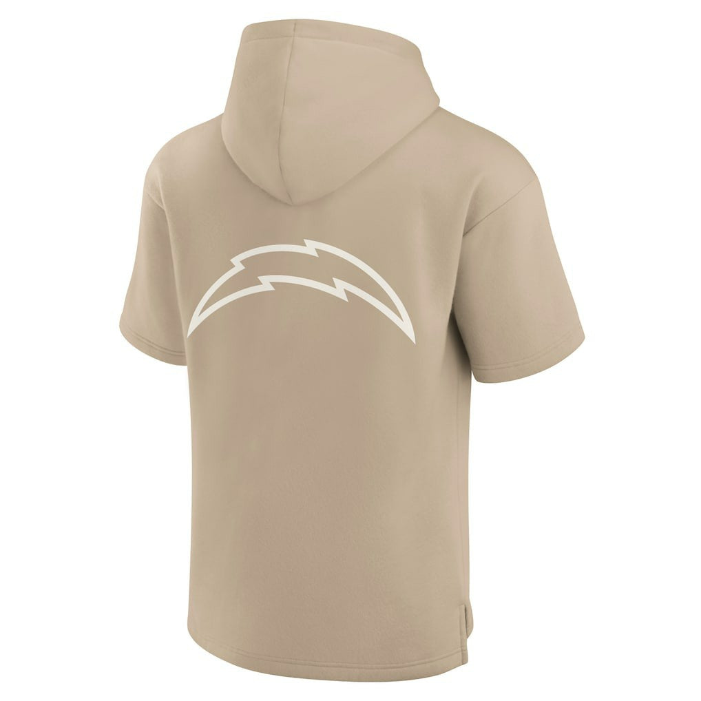 Los Angeles Chargers Unisex Elements Super Soft Fleece Short Sleeve Pullover Hoodie - Khaki on sale