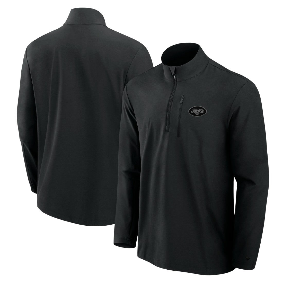 New York Jets Front Office Micro Tonal Quarter-Zip Pullover - Black sale
