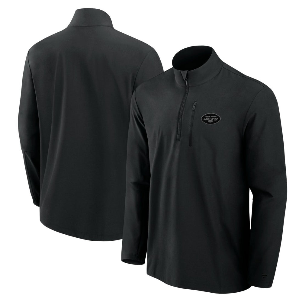 New York Jets Front Office Micro Tonal Quarter-Zip Pullover - Black sale