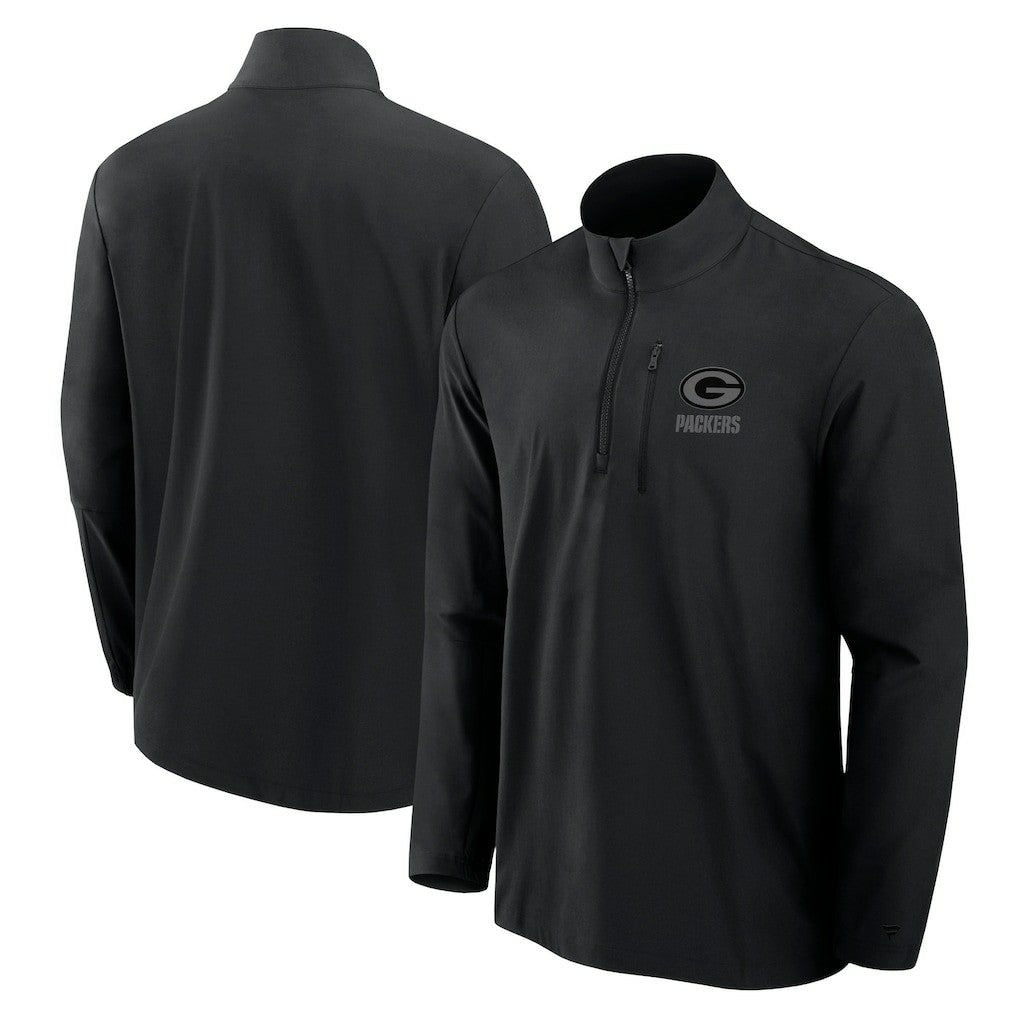 Green Bay Packers Front Office Micro Tonal Quarter-Zip Pullover - Black for sale