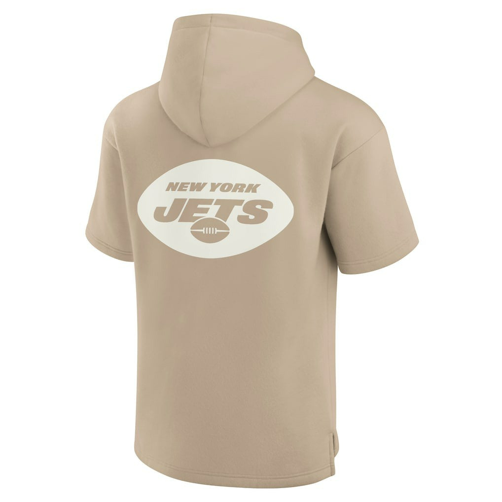 New York Jets Unisex Elements Super Soft Fleece Short Sleeve Pullover Hoodie - Khaki outlet