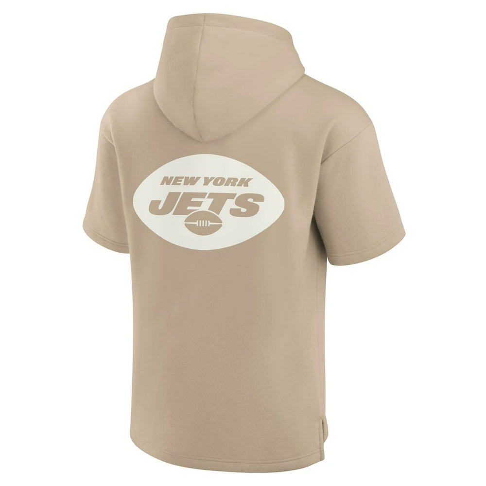 New York Jets Unisex Elements Super Soft Fleece Short Sleeve Pullover Hoodie - Khaki outlet