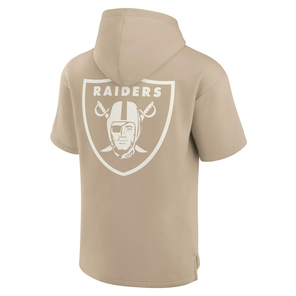 Las Vegas Raiders Unisex Elements Super Soft Fleece Short Sleeve Pullover Hoodie - Khaki discount