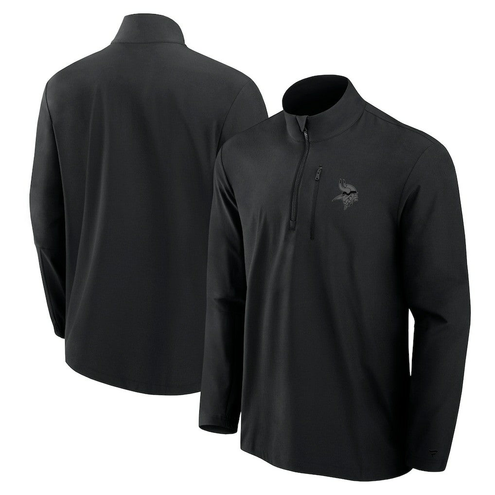 Minnesota Vikings Front Office Micro Tonal Quarter-Zip Pullover - Black online