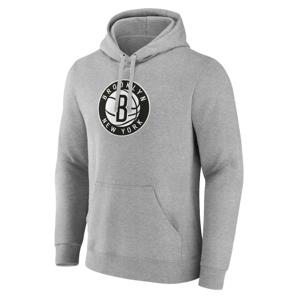 Brooklyn Nets Primary Logo Pullover Hoodie - Heather Gray shop