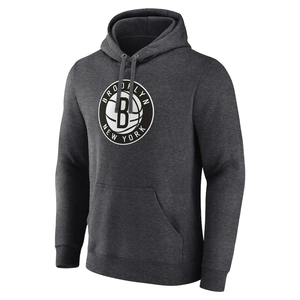Brooklyn Nets Primary Logo Pullover Hoodie - Heather Charcoal sale
