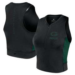 Green Bay Packers Women's Studio Fitted Gym Tank Top - Black outlet