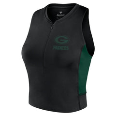 Green Bay Packers Women's Studio Fitted Gym Tank Top - Black outlet