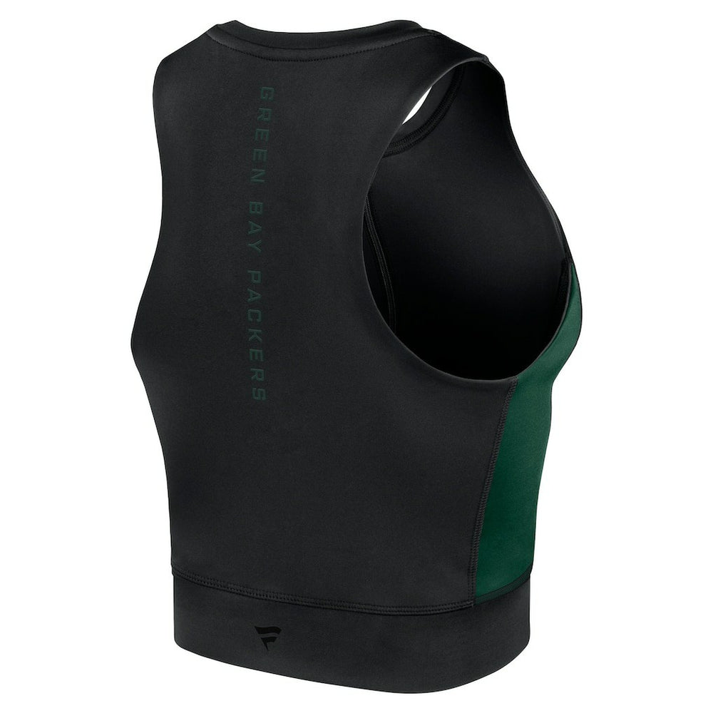 Green Bay Packers Women's Studio Fitted Gym Tank Top - Black outlet