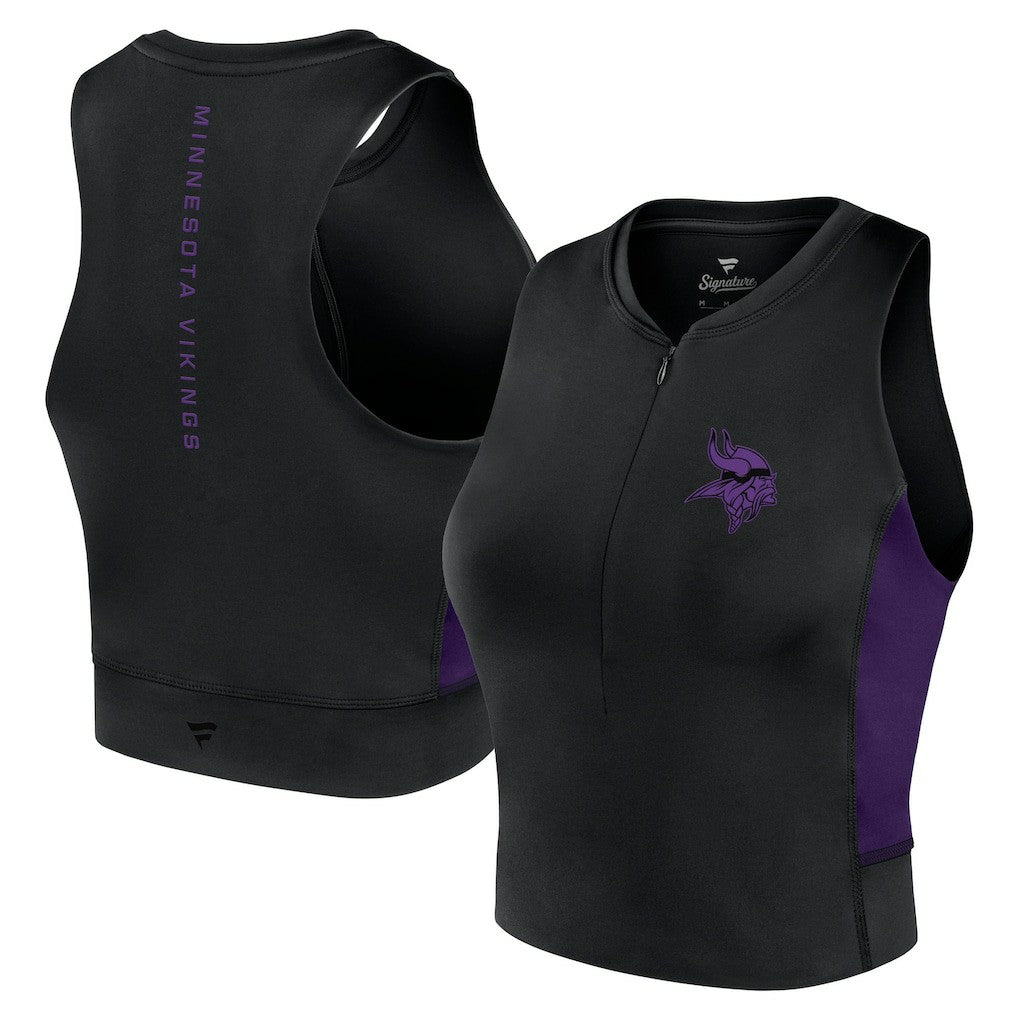 Minnesota Vikings Women's Studio Fitted Gym Tank Top - Black on sale