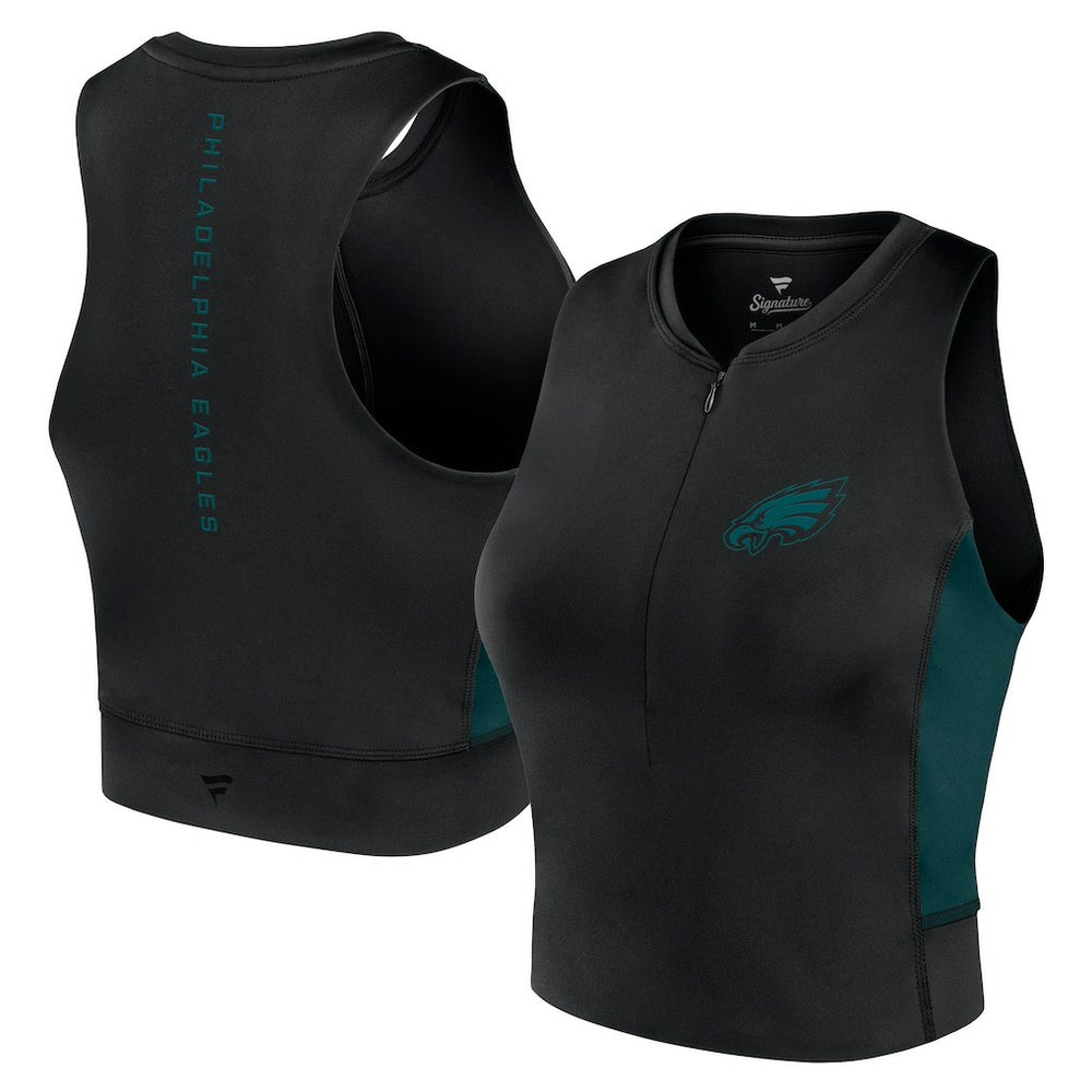 Philadelphia Eagles Women's Studio Fitted Gym Tank Top - Black cheap