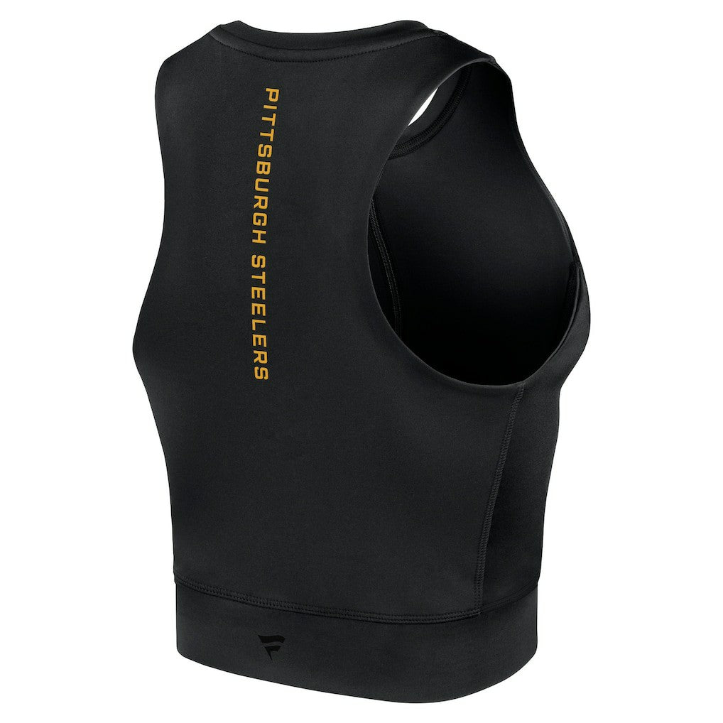 Pittsburgh Steelers Women's Studio Fitted Gym Tank Top - Black on sale
