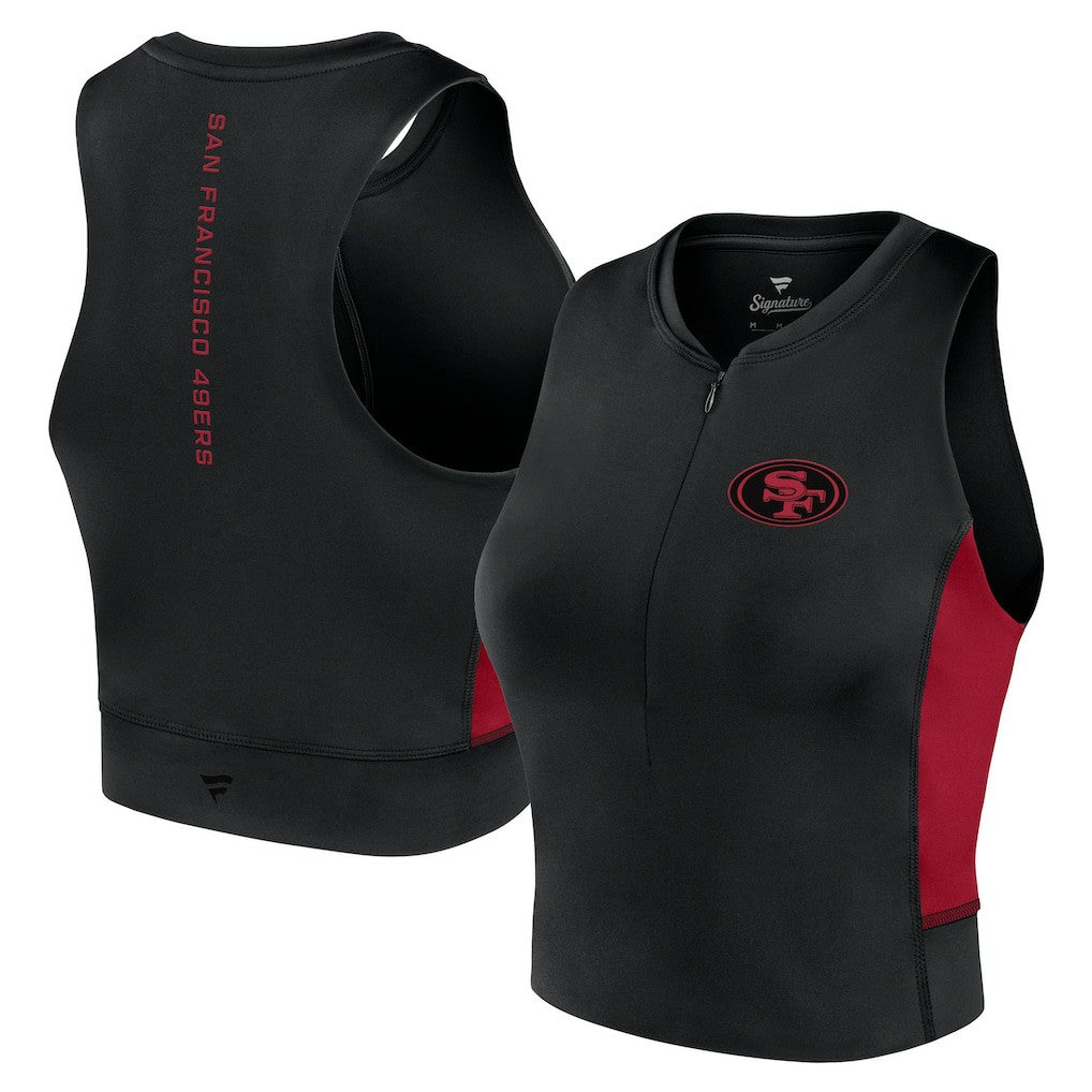San Francisco 49ers Women's Studio Fitted Gym Tank Top - Black discount