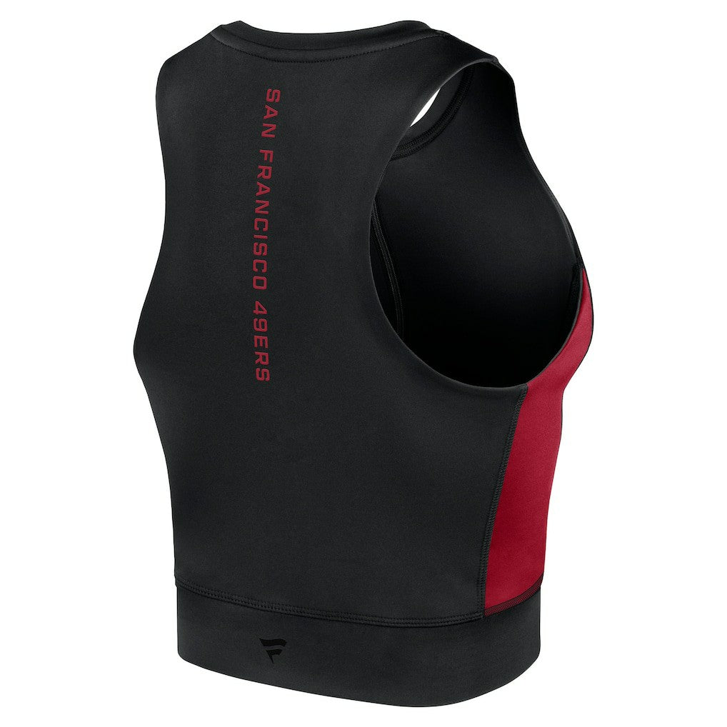 San Francisco 49ers Women's Studio Fitted Gym Tank Top - Black discount