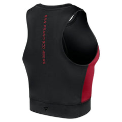 San Francisco 49ers Women's Studio Fitted Gym Tank Top - Black discount