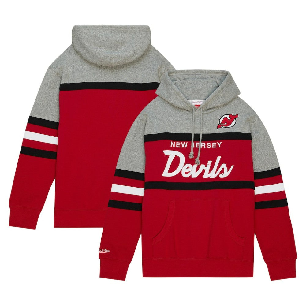 New Jersey Devils Head Coach Pullover Hoodie - Red/Gray Jerseys