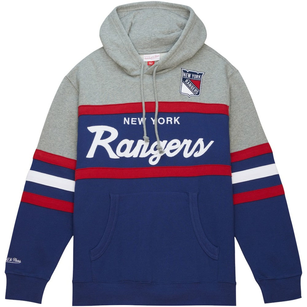 New York Rangers Head Coach Pullover Hoodie - Blue/Gray Hoodies