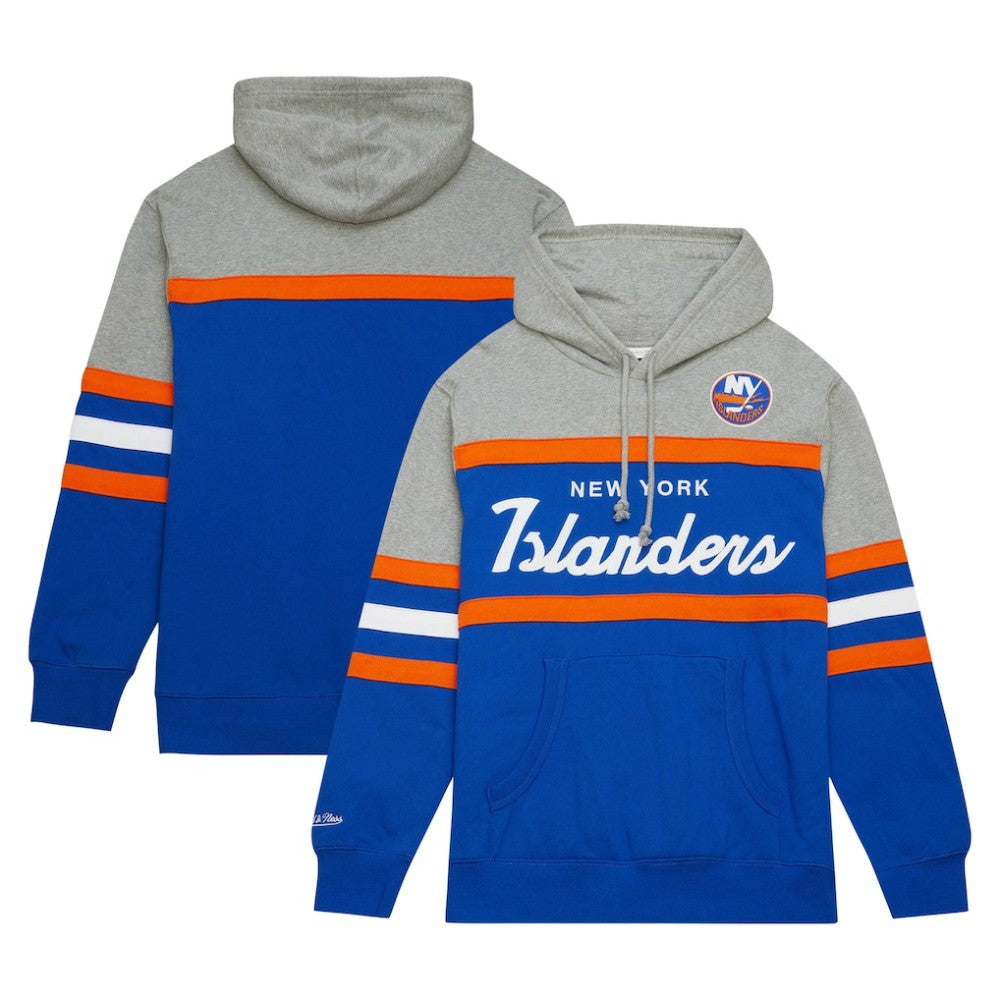 New York Islanders Head Coach Pullover Hoodie - Royal/Gray Hoodies