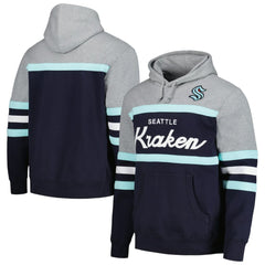 Seattle Kraken Head Coach Pullover Hoodie - Deep Sea Blue/Gray Hoodies