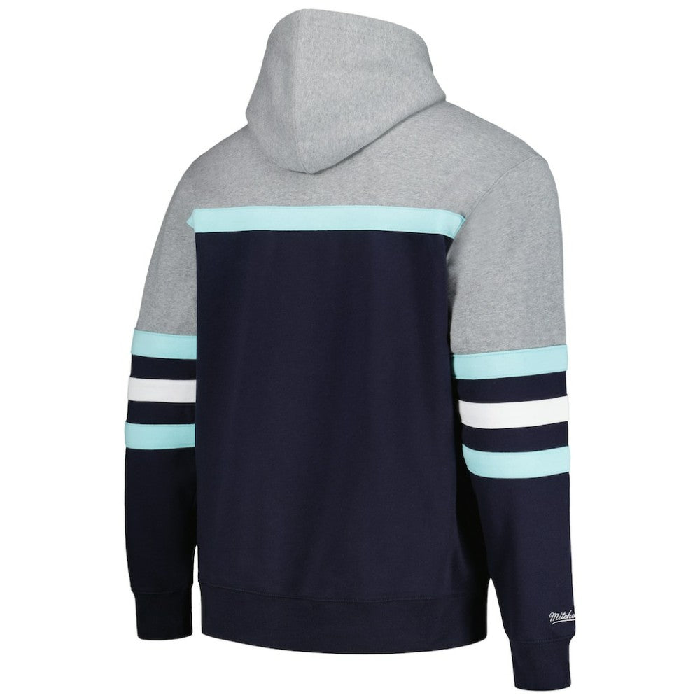 Seattle Kraken Head Coach Pullover Hoodie - Deep Sea Blue/Gray Hoodies