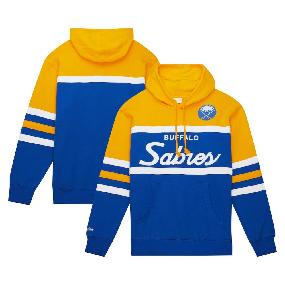 Buffalo Sabres Mitchell & Ness Head Coach Pullover Hoodie - Royal/Gold Hoodies