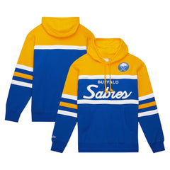 Buffalo Sabres Mitchell & Ness Head Coach Pullover Hoodie - Royal/Gold Hoodies