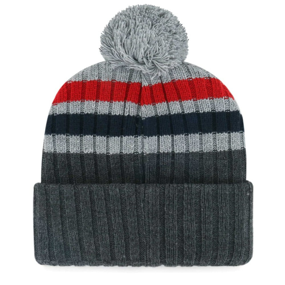 Boston Red Sox Stack Cuffed Knit Hat with Pom Gray