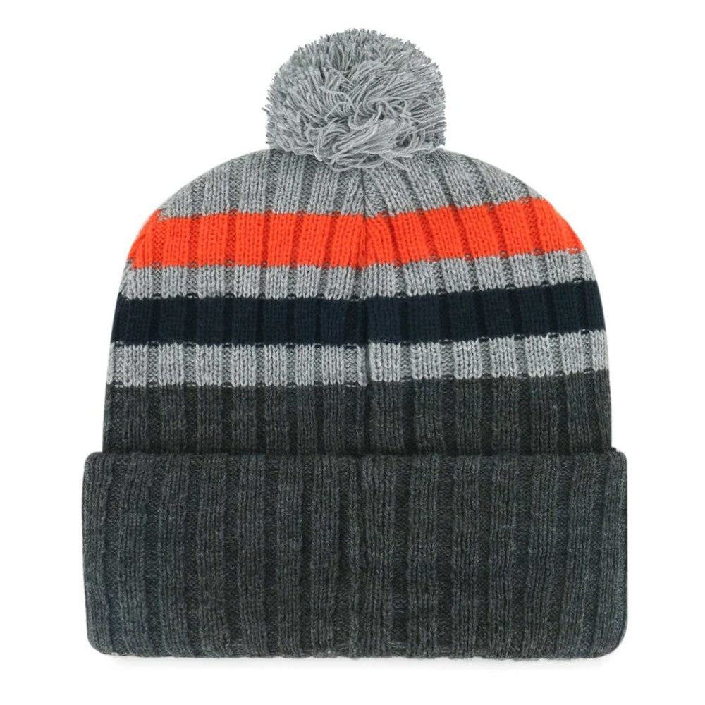 Detroit Tigers Stack Cuffed Knit Hat with Pom Gray