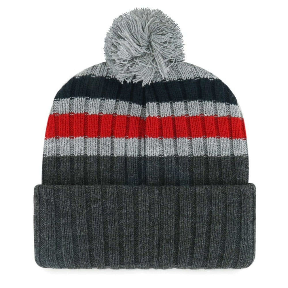 Washington Nationals Stack Cuffed Knit Hat with Pom Gray