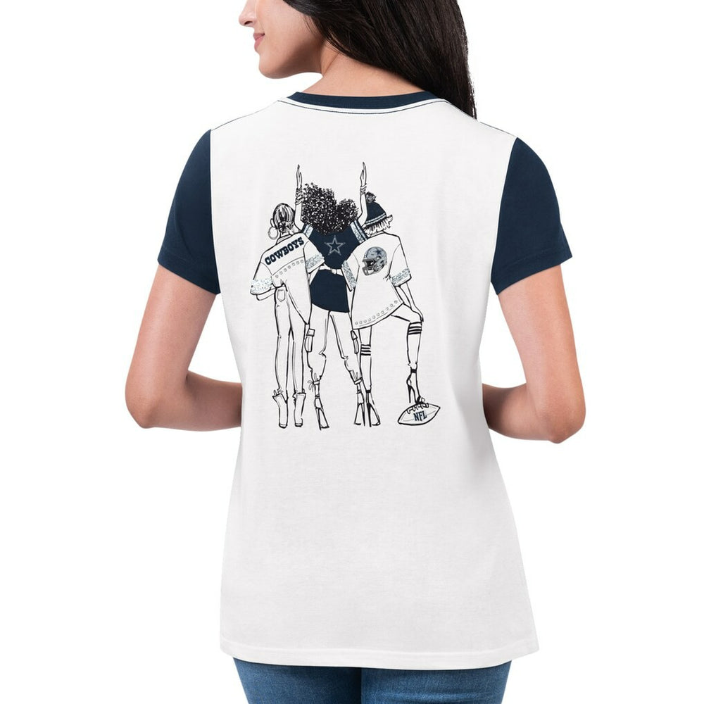 Dallas Cowboys G-III 4Her by Carl Banks Women's Fashion Illustration T-Shirt - White/Navy sale
