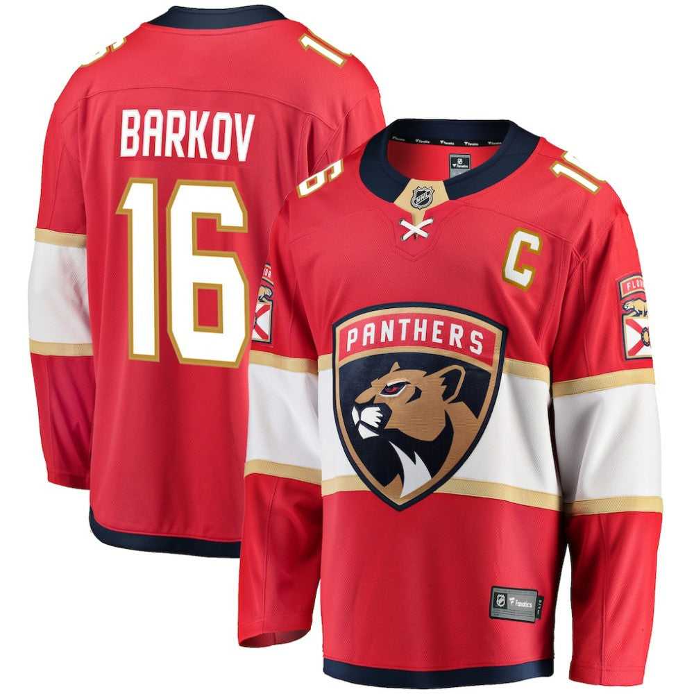 Aleksander Barkov Florida Panthers Fanatics Captain Patch Home Breakaway Jersey - Red Jerseys