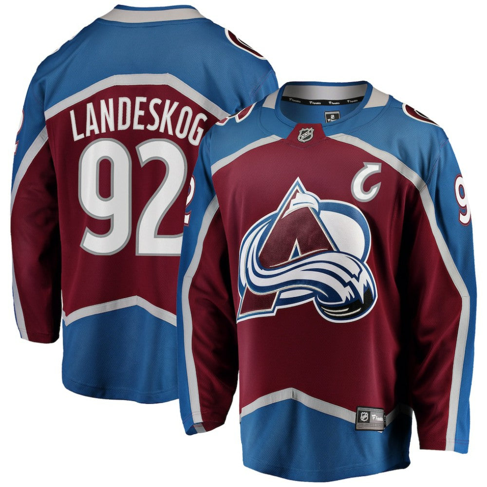 Gabriel Landeskog Colorado Avalanche Fanatics Captain Patch Home Breakaway Jersey - Burgundy Jerseys