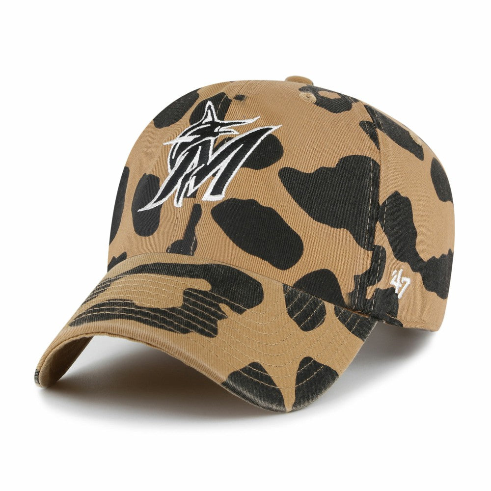 Miami Marlins Women's Rosette Clean Up Adjustable Hat Brown