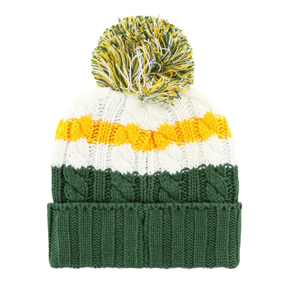 Athletics Women's Ashfield Cuffed Knit Hat with Pom White/Green