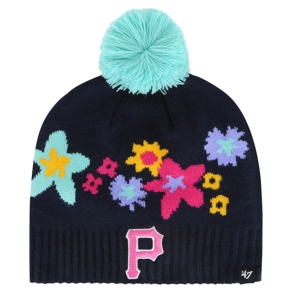 Pittsburgh Pirates Girls Youth Buttercup Knit Beanie with Pom Navy