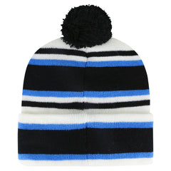 Miami Marlins Youth Stripling Cuffed Knit Hat with Pom White/Black