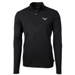 Philadelphia Eagles Cutter & Buck Gridiron Classics Big & Tall Virtue Eco Pique Recycled Quarter-Zip Pullover Top - Black cheap