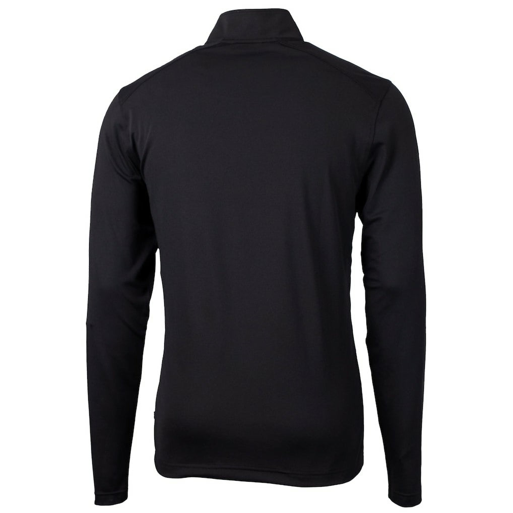 Philadelphia Eagles Cutter & Buck Gridiron Classics Big & Tall Virtue Eco Pique Recycled Quarter-Zip Pullover Top - Black cheap