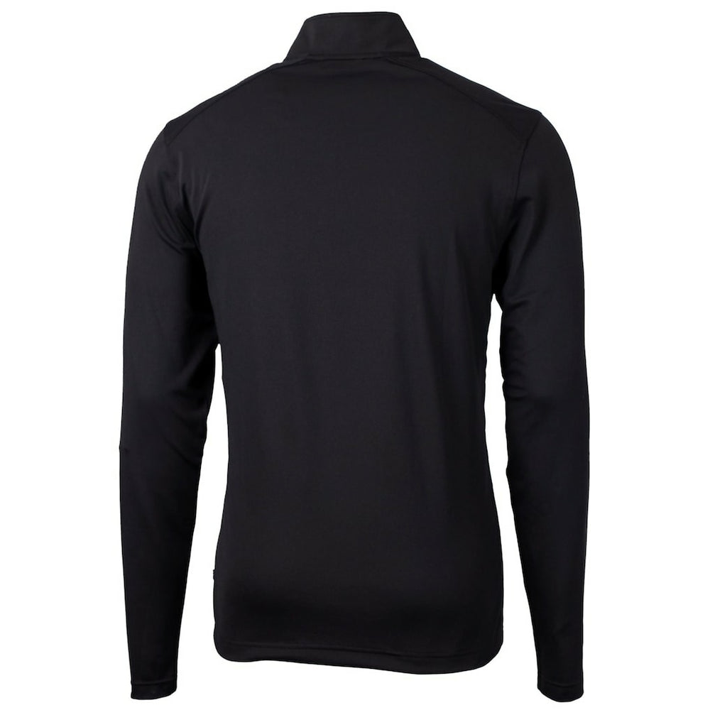 Philadelphia Eagles Cutter & Buck Gridiron Classics Big & Tall Virtue Eco Pique Recycled Quarter-Zip Pullover Top - Black cheap