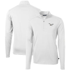 Philadelphia Eagles Cutter & Buck Gridiron Classics Big & Tall Virtue Eco Pique Recycled Quarter-Zip Pullover Top - White online