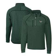Philadelphia Eagles Cutter & Buck Gridiron Classics Big & Tall Mainsail Sweater-Knit Half-Zip Pullover Jacket - Heather Green discount