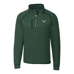 Philadelphia Eagles Cutter & Buck Gridiron Classics Big & Tall Mainsail Sweater-Knit Half-Zip Pullover Jacket - Heather Green discount