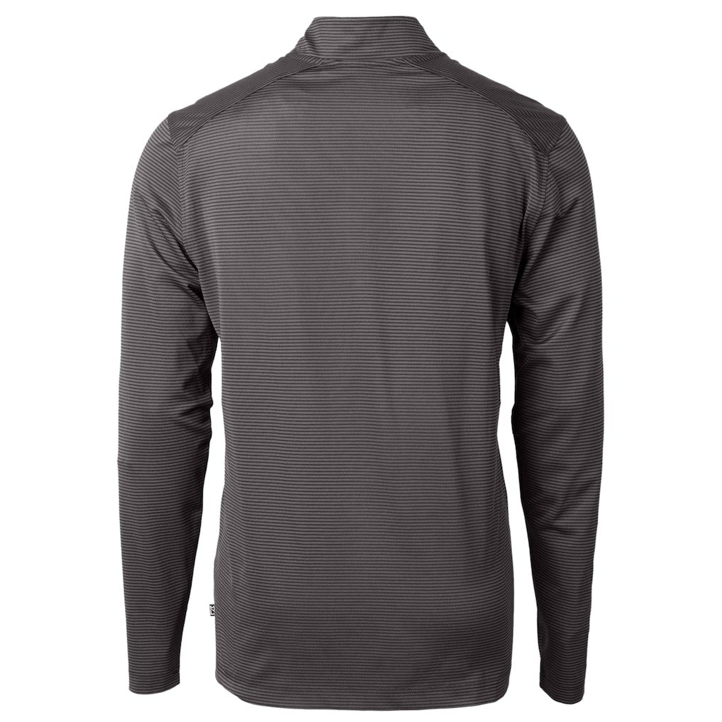 Philadelphia Eagles Cutter & Buck Gridiron Classics Big & Tall Virtue Eco Pique Micro Stripe Recycled Quarter-Zip Pullover Top - Charcoal discount