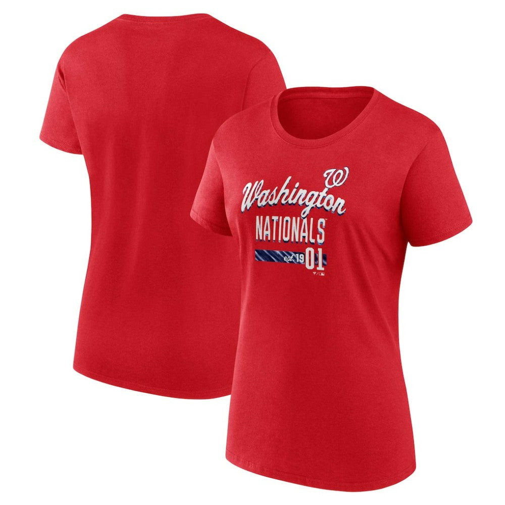 Washington Nationals Women's Logo Fitted T-Shirt Red