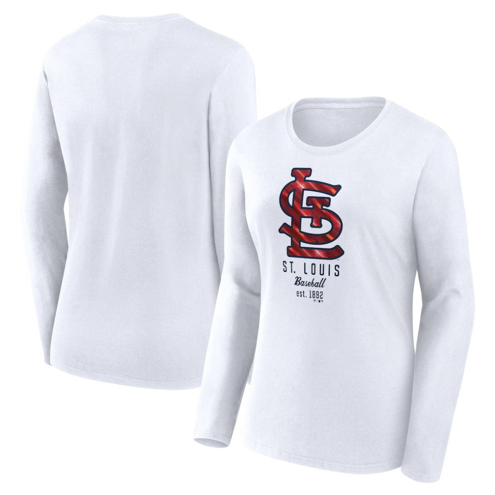 St. Louis Cardinals Women's Lightweight Fitted Long Sleeve T-Shirt White